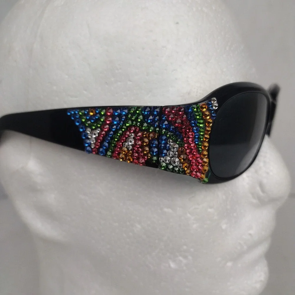 JIMMY CRYSTAL NEW YORK JCS911 BLACK AUTHENTIC SUNGLASSES 59-16